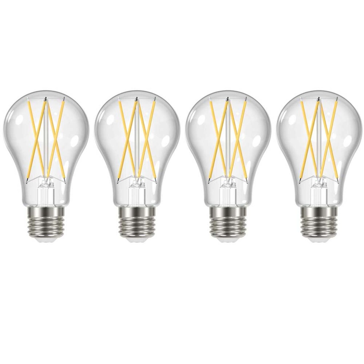 4Pk - Satco 12w 120v A19 LED Clear E26 Medium Base 1500L 3000k Warm White